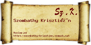 Szombathy Krisztián névjegykártya