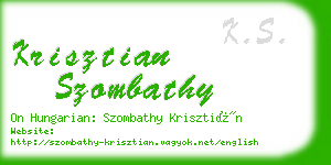 krisztian szombathy business card